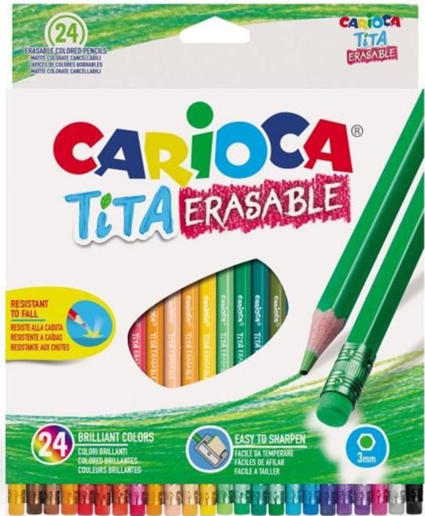 Ξυλομπογιές  Carioca tita erasable 24 χρωμάτων