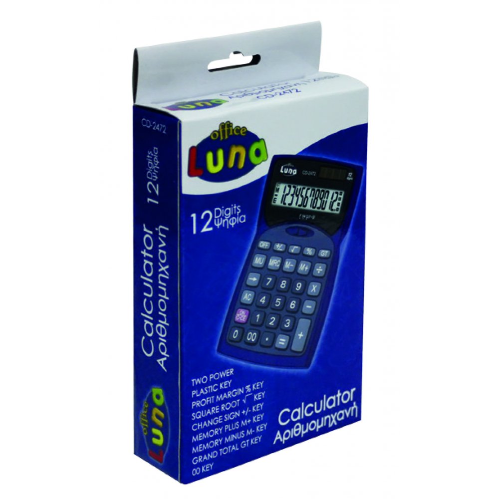 Αριθμομηχανή Luna Office +calculator 12 ψηφίων CD-2472