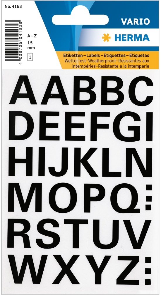 Αυτοκόλλητα Decor Herma γράμματα A-Z 15 mm