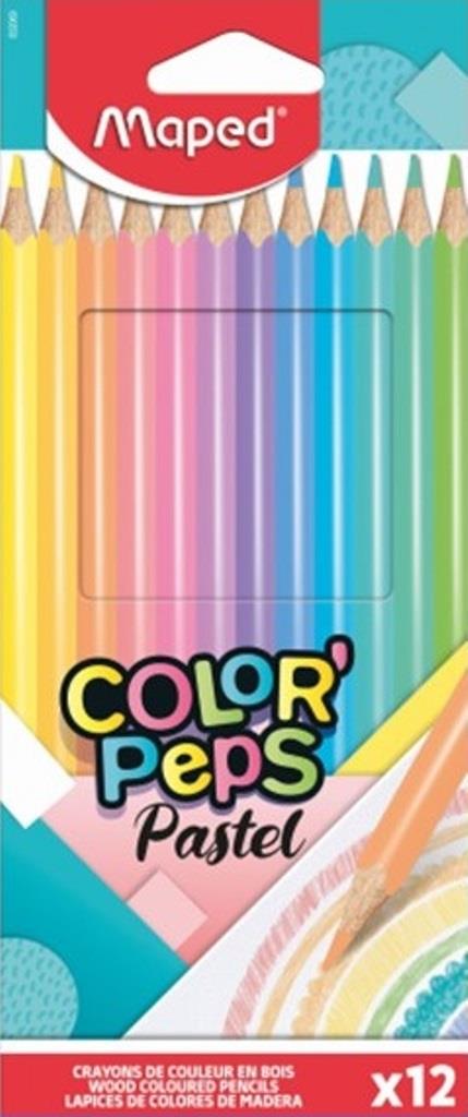 Ξυλομπογιές Maped Color Peps Pastel 12 χρωμάτων