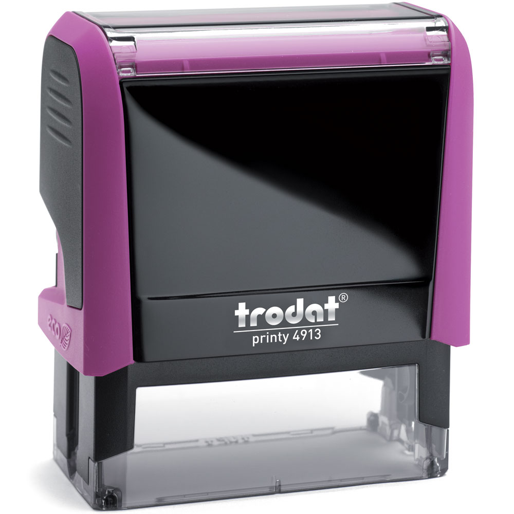 Σφραγίδα Trodat printy 4913 φούξια σώμα με μαύρο ταμπόν 5,9x2,3 cm