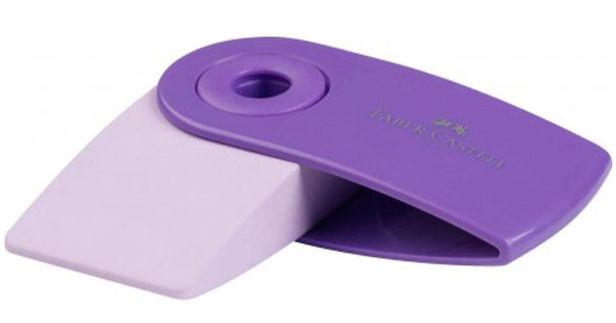 Γόμα Faber Castell mini sleeve λιλά/ροζ/τιρκουάζ