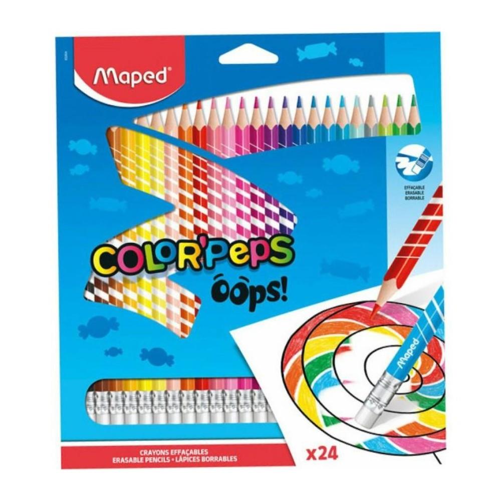 Ξυλομπογιές Maped Color Peps Oops Erasable 24 χρωμάτων