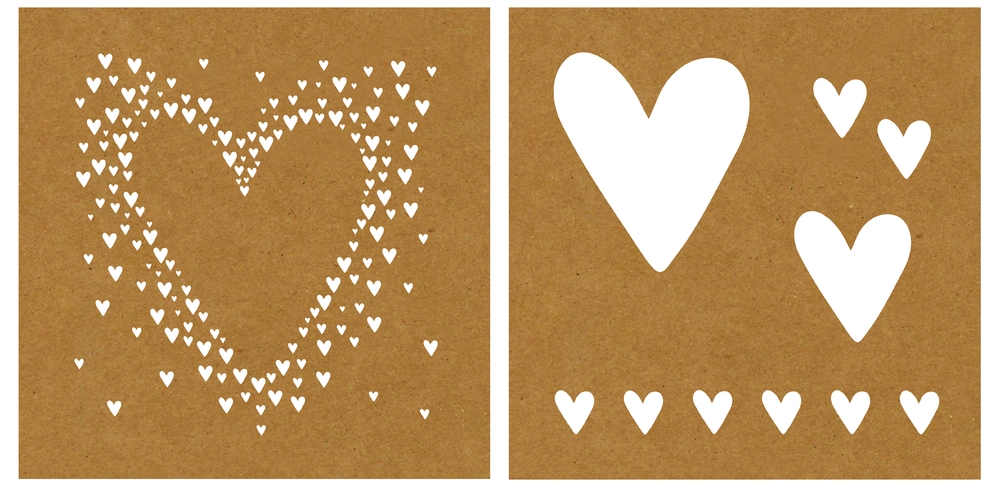 Στένσιλ Artemio καρδιές κραφτ 20x20 cm 2 τεμ.