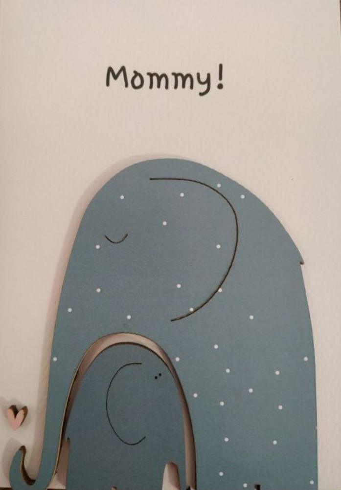 Κάρτα ευχετήρια χειροποίητη δίπτυχη 12x16 cm Mommy!