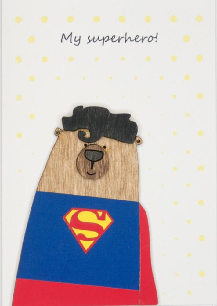 Κάρτα ευχετήρια χειροποίητη δίπτυχη 12x16 cm My superhero
