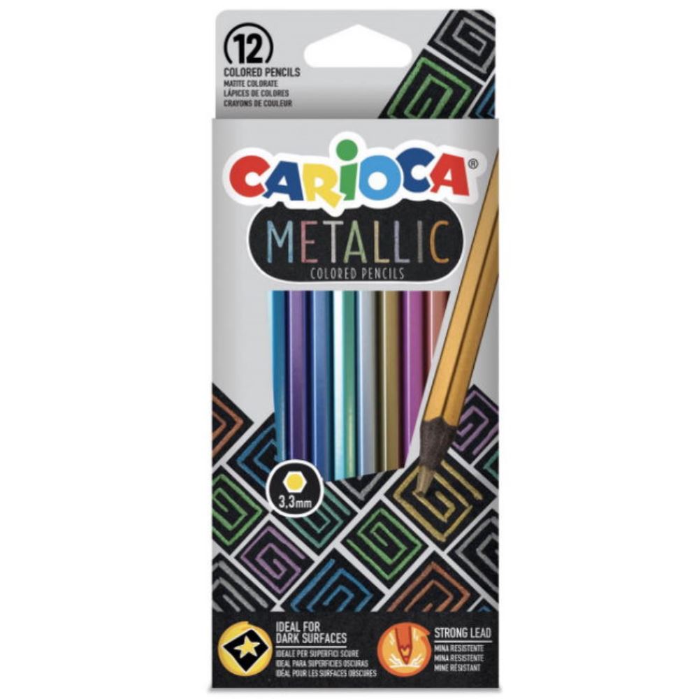 Ξυλομπογιές Carioca metallic 12 χρωμάτων