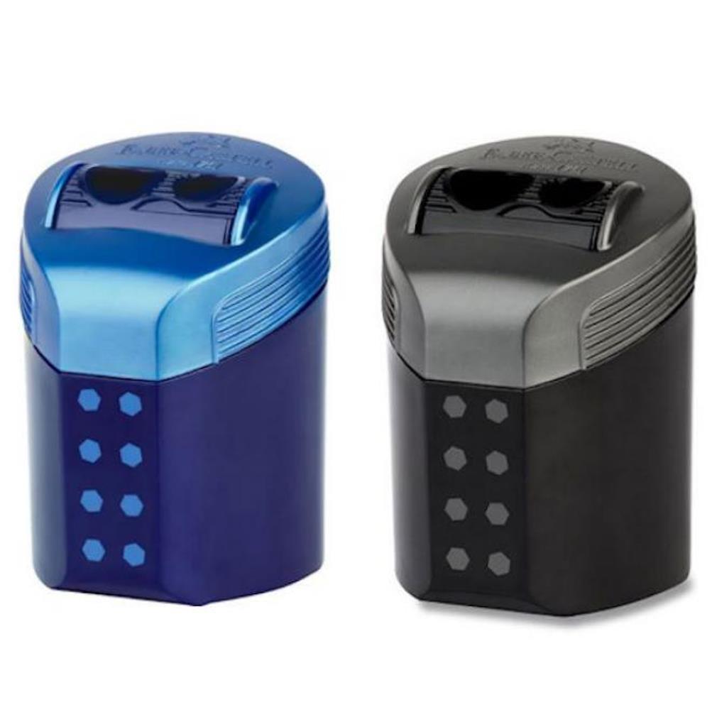 Ξύστρα Faber Castell διπλή roll-on μαύρο - μπλε