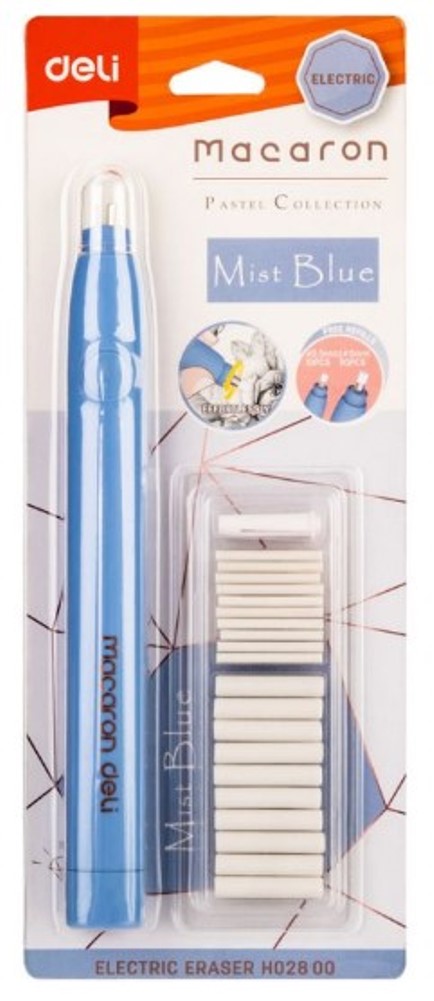 Γόμα Deli Macaron ηλεκτρική + 20 ανταλλακτικά 5 mm/2,5 mm