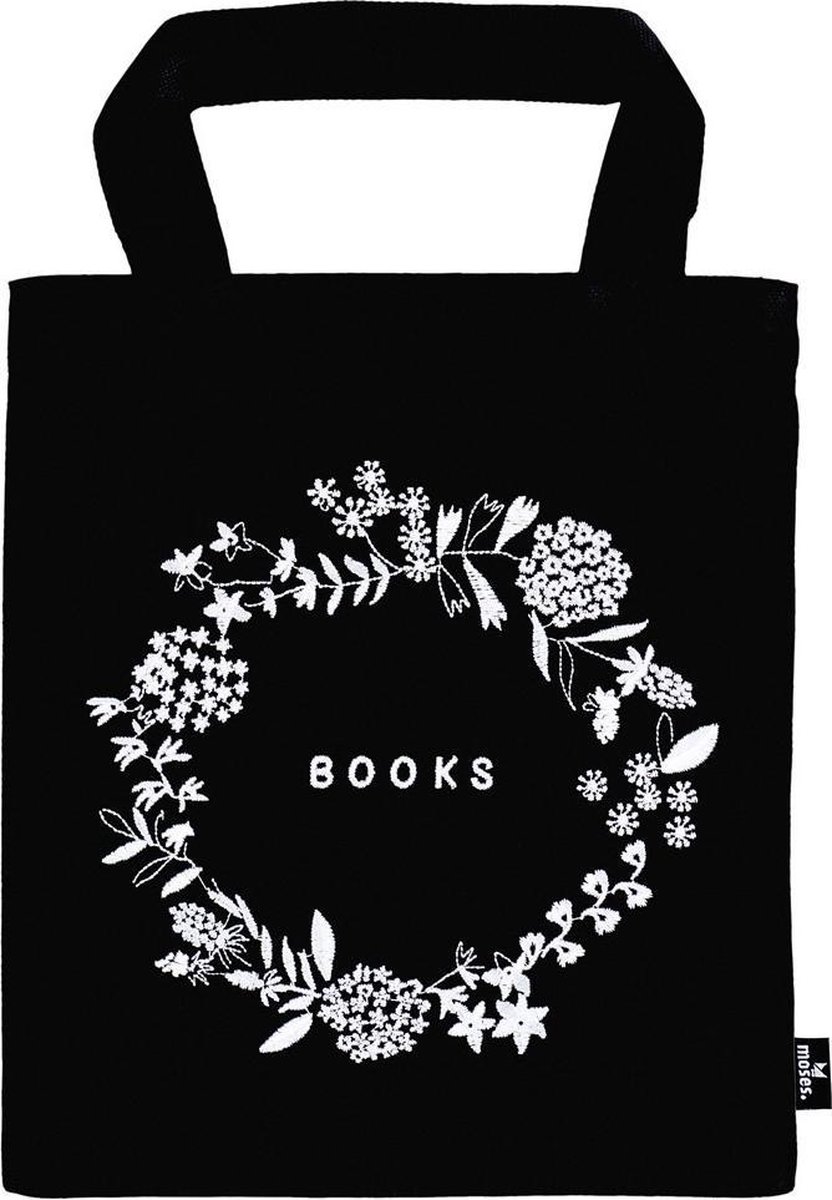 Υφασμάτινη τσάντα 20x23,4 cm Moses - Flowers black