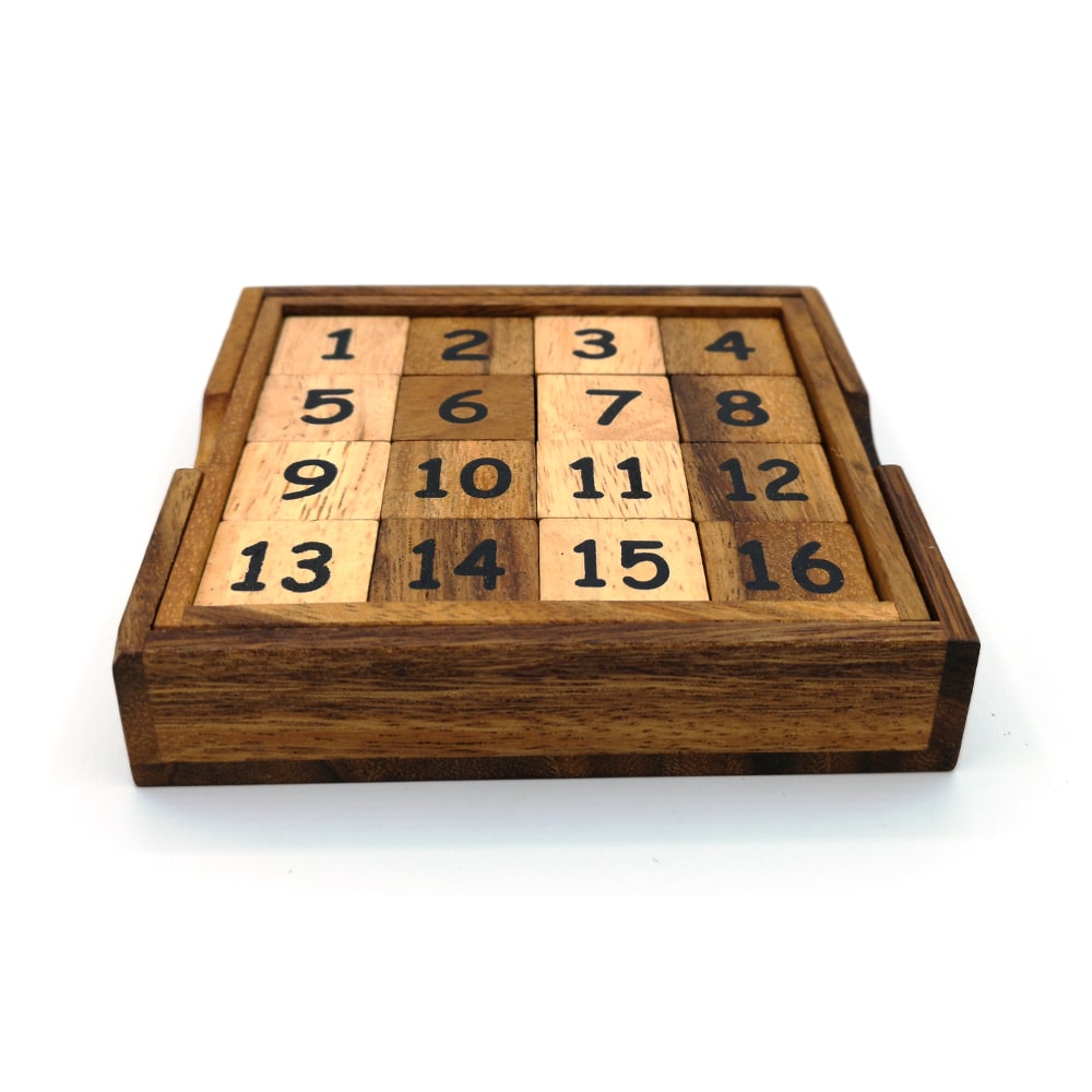 Επιτραπέζιο παιχνίδι Paradise Waterfalls Slide fifteen ξύλινο 12x12x2 cm