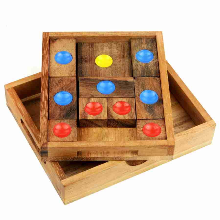 Επιτραπέζιο παιχνίδι Paradise Waterfalls Γρίφος λογικής Khun phaen M ξύλινος 10,5x12,5x2 cm