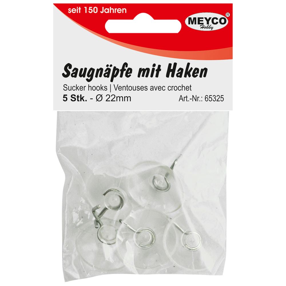 Βεντούζες Meyco με γάντζο 24 mm σετ 5 τεμ.