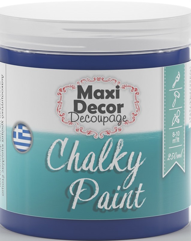 Χρώμα κιμωλίας Maxi Decor decoupage Chalk paint 250 ml μπλε παγωνιού 604