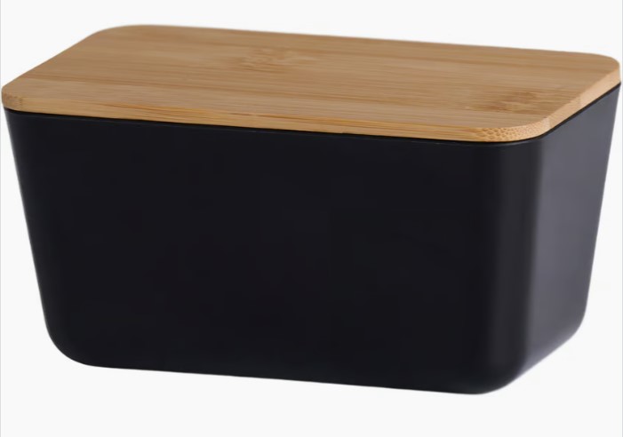 Κουτί αποθήκευσης Day με καπάκι Bamboo 13x8x6 cm μαύρο