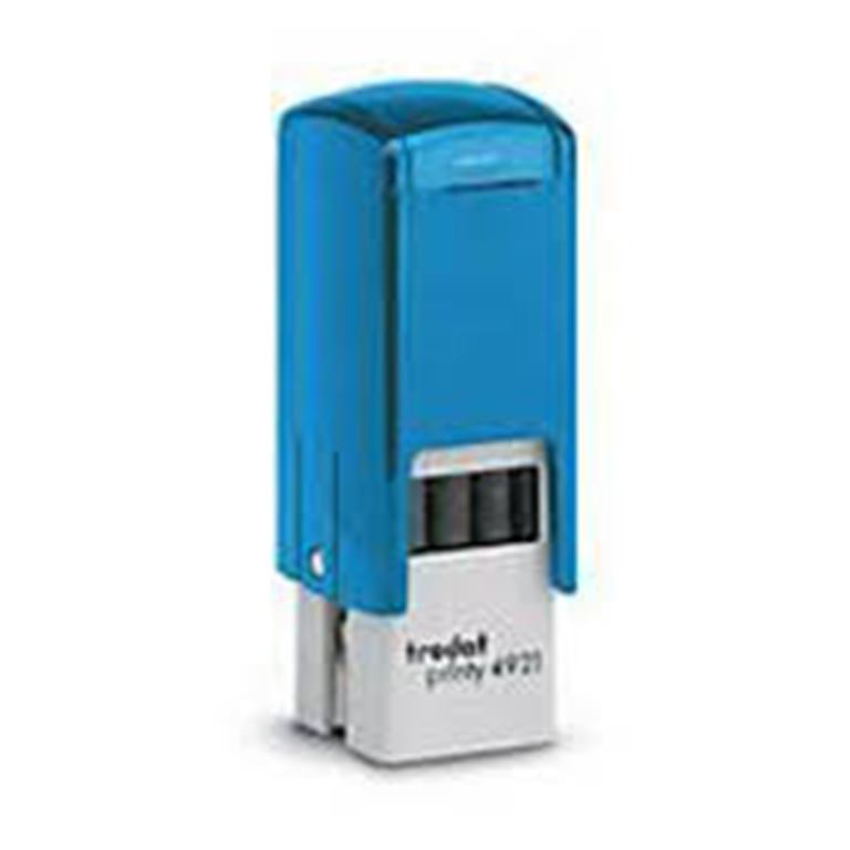 Σφραγίδα trodat printy 4921 μπλε σώμα μαύρο ταμπον 12x12 mm