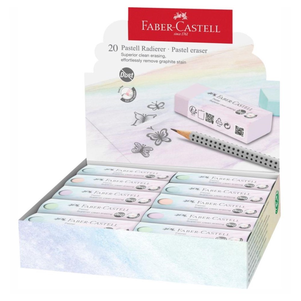 Γόμα Faber Castell Dust Free παστέλ διάφορα χρώματα