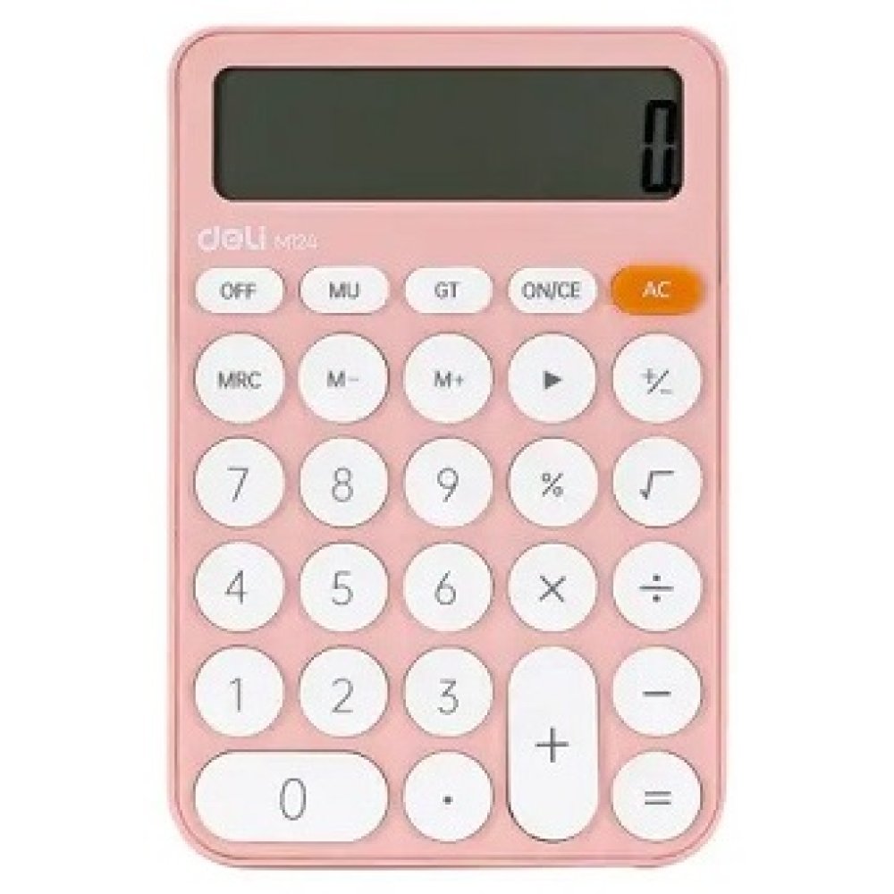 Αριθμομηχανή Deli M124 12 ψηφίων ροζ