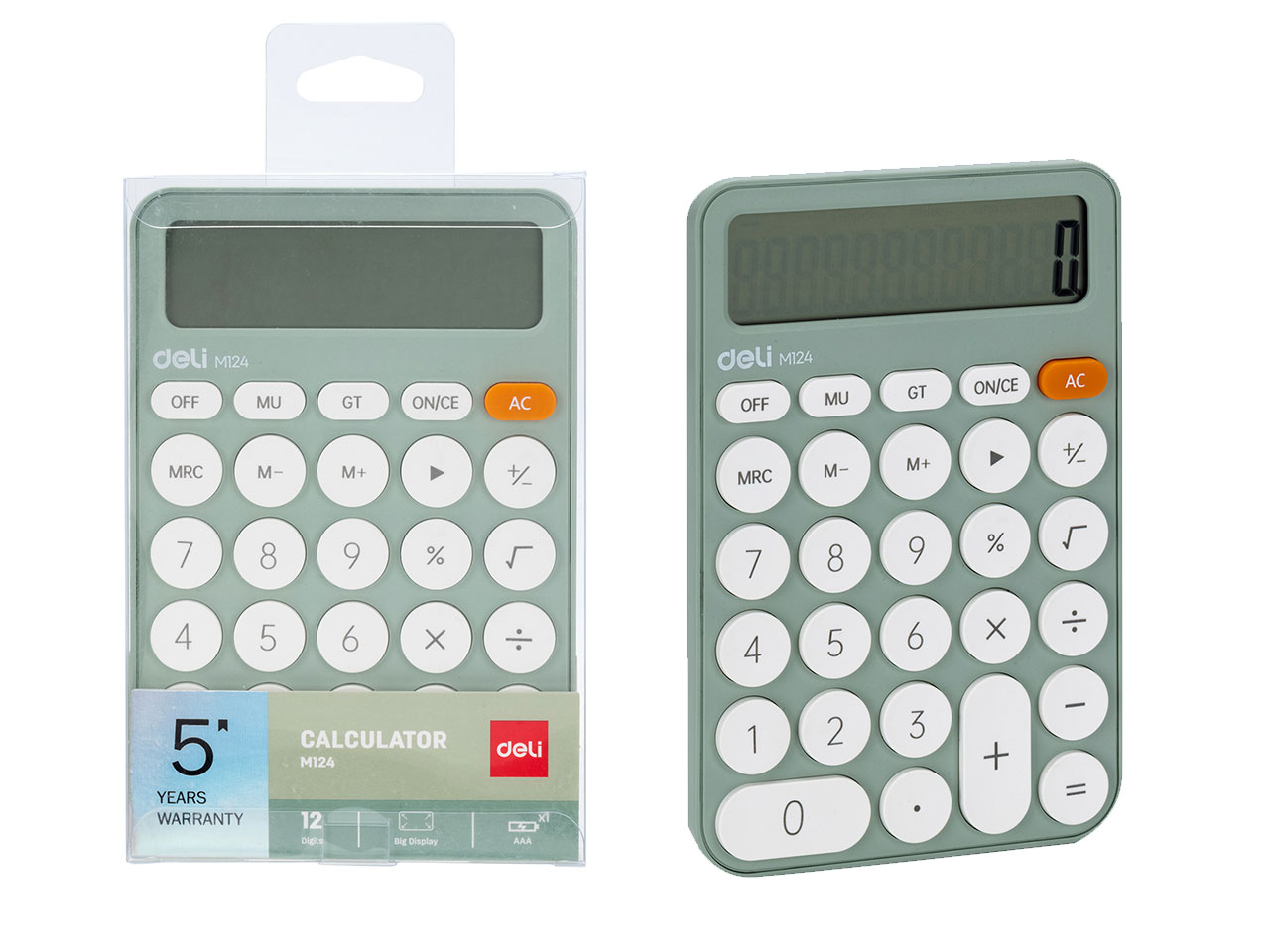 Αριθμομηχανή Deli M124 12 ψηφίων πράσινο