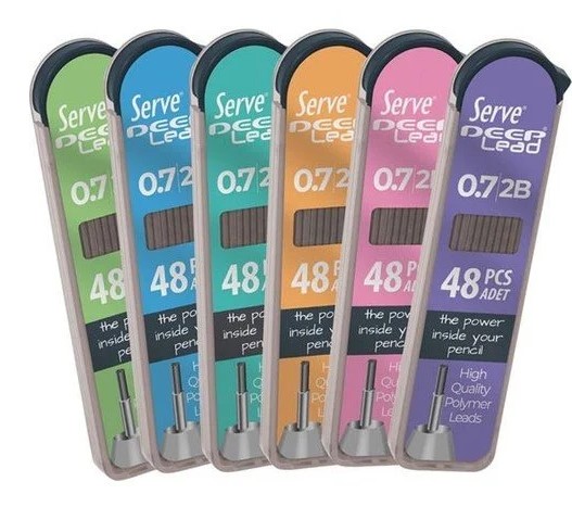 Μύτες μηχανικών μολυβιών Serve 0,7 2B 48 τεμ.