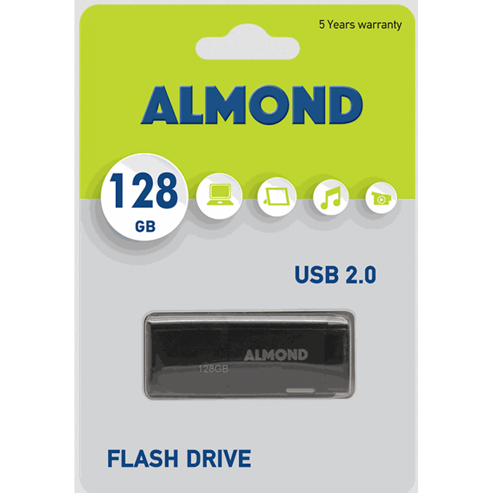 Usb stick Almond 2.0 128 gb prime μάυρο