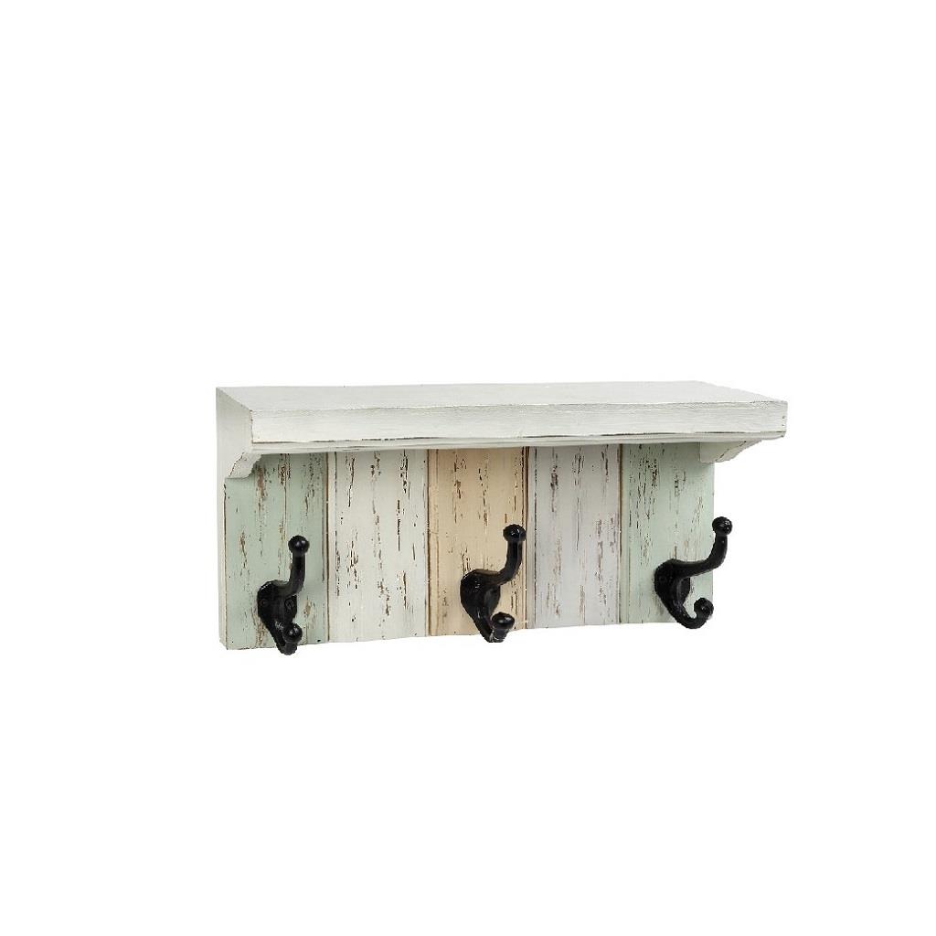 Κρεμάστρα Espiel ξύλινη λευκή 40x11x21.5 cm