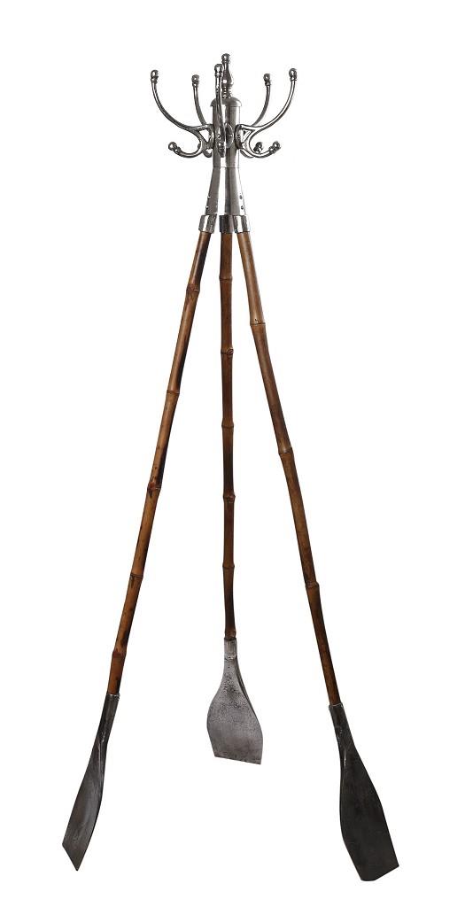 Καλόγερος Espiel 10 θέσεων αλουμινίου ασημί με ξύλο 100x100x200 cm