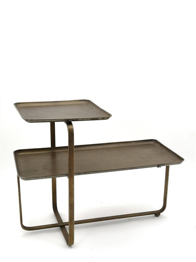 Ραφιέρα Espiel ορθογώνια 2 επιπέδων καφέ 79x42x64 cm