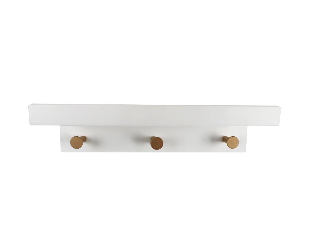 Κρεμάστρα Espiel λευκή mdf 3 θέσεων 35.5 cm