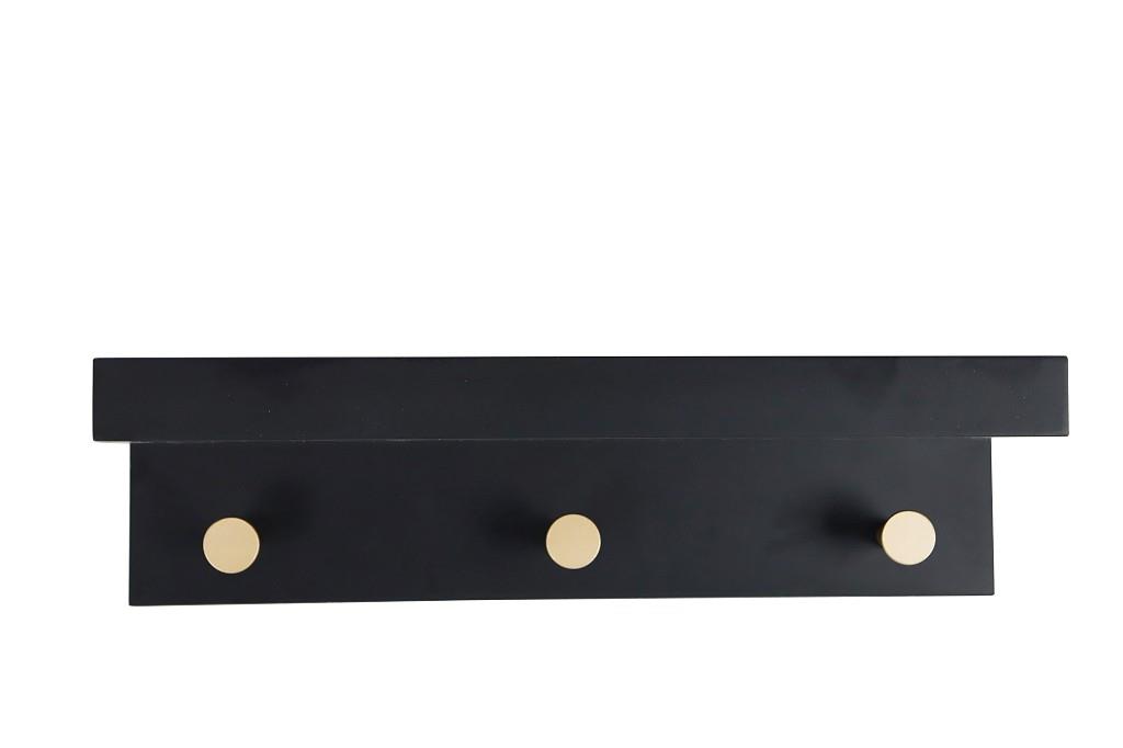 Κρεμάστρα Espiel μαύρη mdf 3 θέσεων 35.5 cm