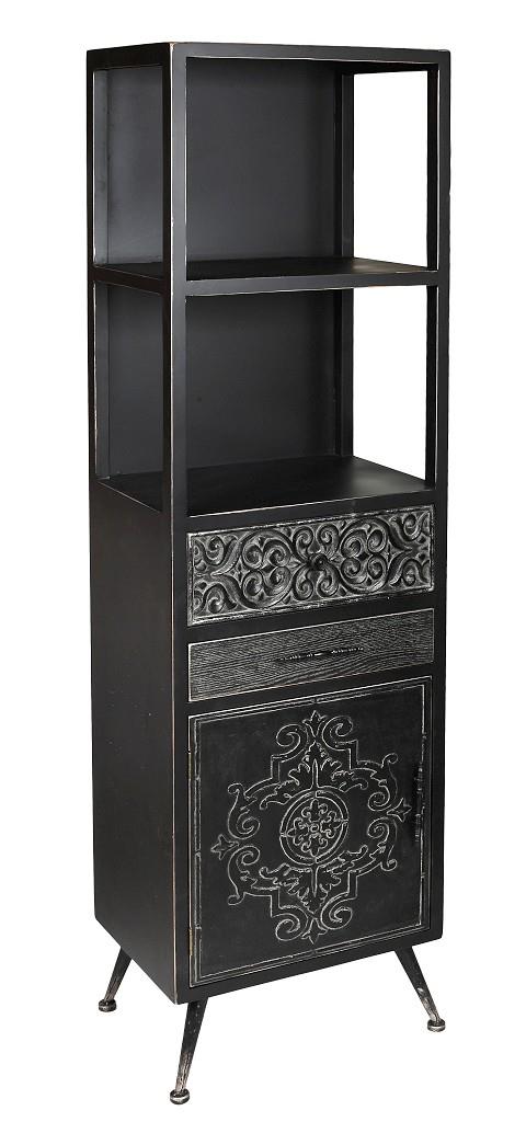 Ραφιέρα Espiel ξύλινη μαύρη 48x35x169 cm