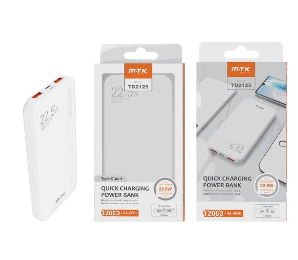 Power Bank MTK 12000mAh / 44.4Wh 2USB