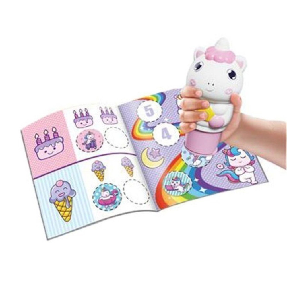 Σφραγίδα Luna σετ με αυτοκόλλητα 100 τεμ.10x6x11,8 cm μονόκερος