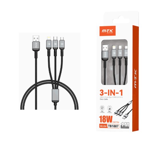 Καλώδιο MTK USB 3 σε1 3.4A/18W
