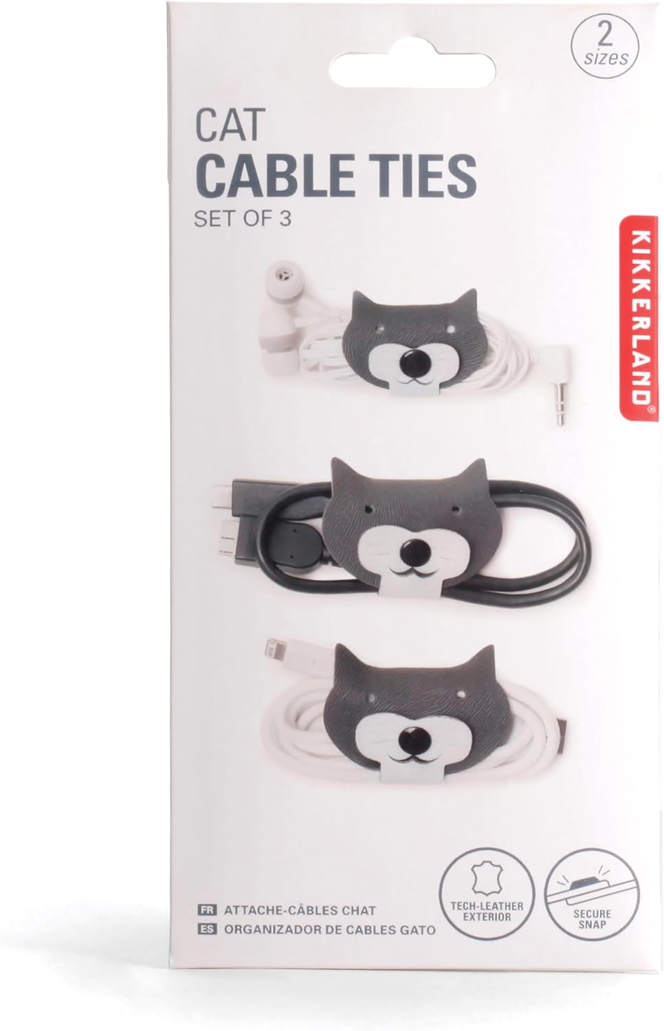 Πιάστρα καλωδίων Kikkerland - Cat Cable Ties 3 τεμ.