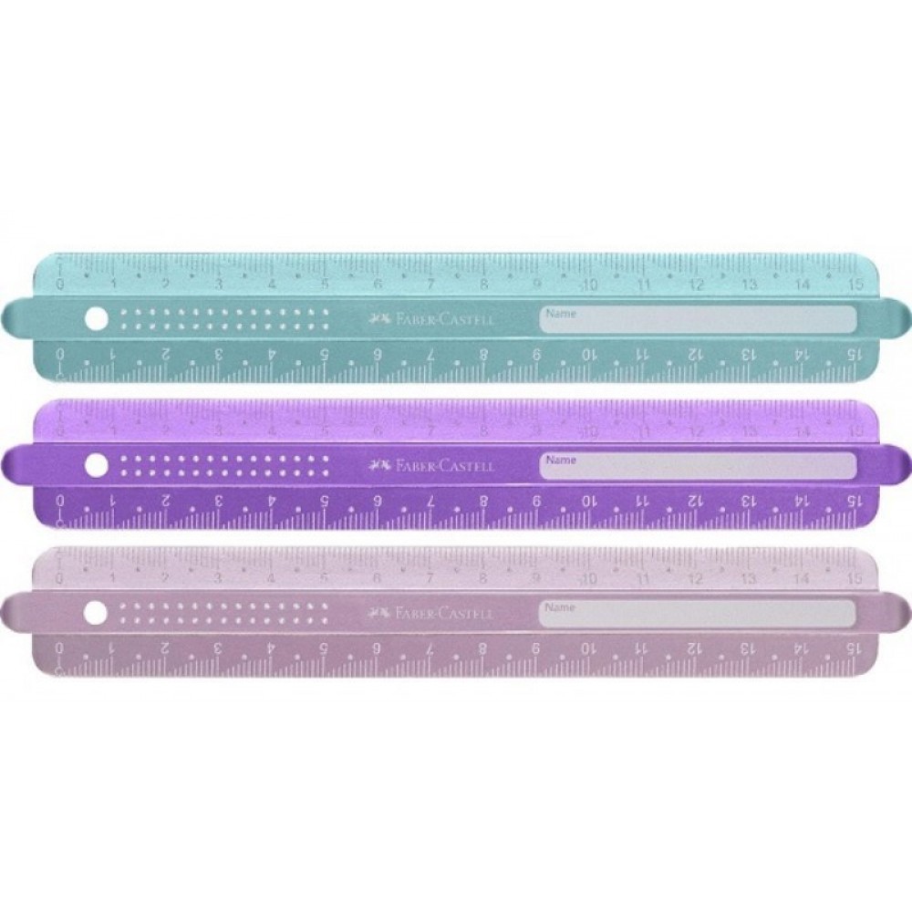 Χάρακας Faber Castel Sparkle Sky Blue-Ροζ-Μωβ 15 cm